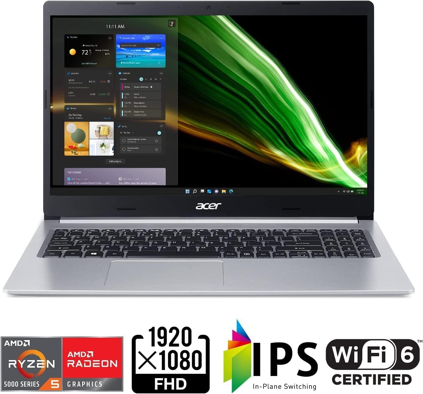 2022 Acer Aspire 5 A515 Notebook with Ryzen 5500U Hexa-Core Upto 4.0GHz/8GB DDR4 RAM/256GB SSD Storage/AMD Radeon™ Graphics/15.6"FHD IPS ComfyView Display