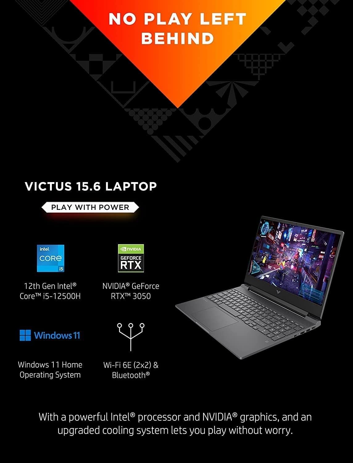 HP Victus 15 Gaming Laptop, NVIDIA GeForce RTX 3050, 12th Gen Intel Core i5-12500H(12 cores), FHD Display