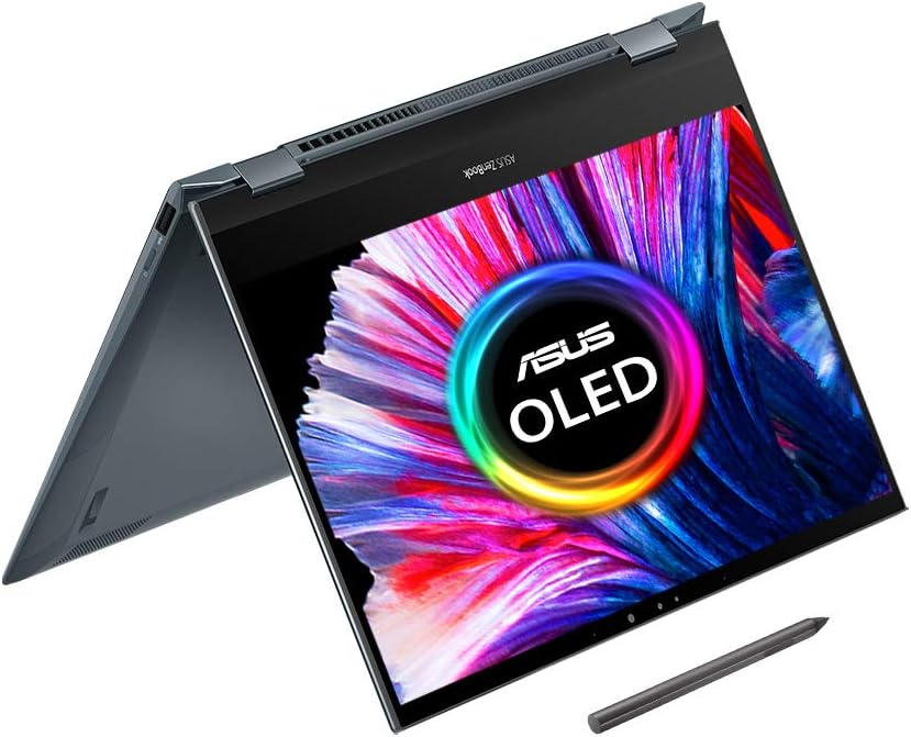 ASUS ZenBook Flip OLED UX363EA 13.3 Intel EVO Convertible Laptop (Intel i5-1135G7, 16GB RAM, 512GB SSD, Backlit Keyboard, Windows 11) Includes Stylus, USB-C to Audio Jack, Pine Grey, UX363EA-HP924W