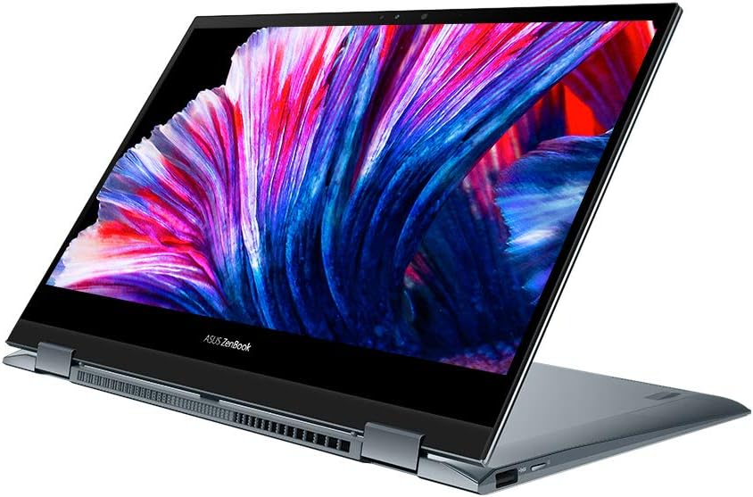 ASUS ZenBook Flip OLED UX363EA 13.3 Intel EVO Convertible Laptop (Intel i5-1135G7, 16GB RAM, 512GB SSD, Backlit Keyboard, Windows 11) Includes Stylus, USB-C to Audio Jack, Pine Grey, UX363EA-HP924W