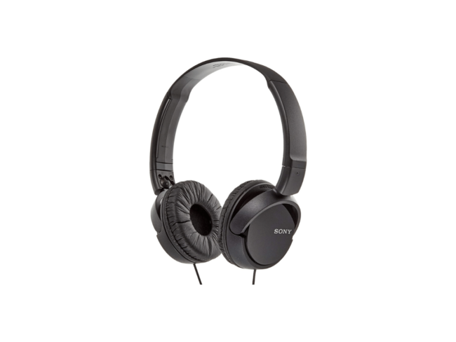 Sony MDR ZX110AP Wired On Ear Headphones with tangle free cable, 3.5mm Jack, Headset with Mic for Phone Calls, Black