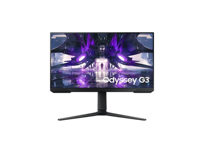 Samsung Odyssey G3 24” Flat VA Gaming Monitor, 165Hz Refresh Rate, 1ms Response Time, AMD FreeSync, Height Adjustable Stand, 16:9 Aspect Ratio, 72% Color Gamut, DP, HDMI, Black