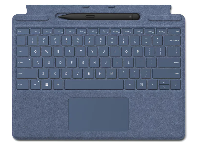 Microsoft Surface Pro Signature Keyboard for Pro 8, Pro 9, Pro x, with Slim Pen 2, English Arabic, Sapphire | 8X8-00108