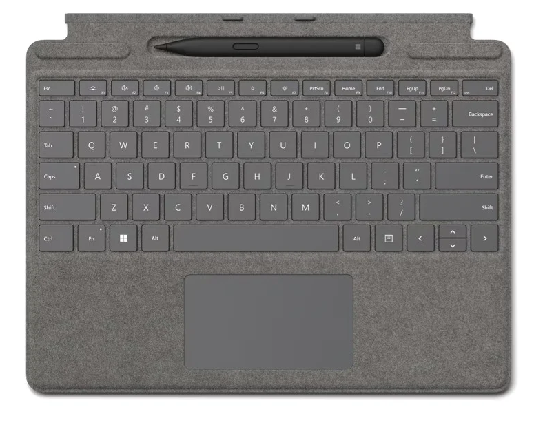 Microsoft Surface Pro Signature Keyboard for Pro 8, Pro 9, Pro x, with Slim Pen 2, English Arabic, Platinum | 8X8-00074