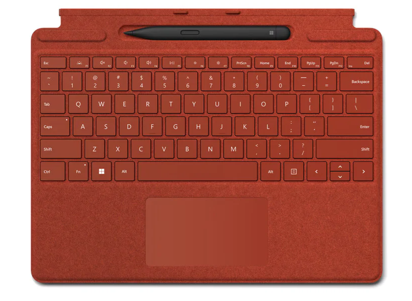 Microsoft Surface Pro Signature Keyboard for Pro 8, Pro 9, Pro x, with Slim Pen 2, English Arabic, Poppy Red | 8X8-00034